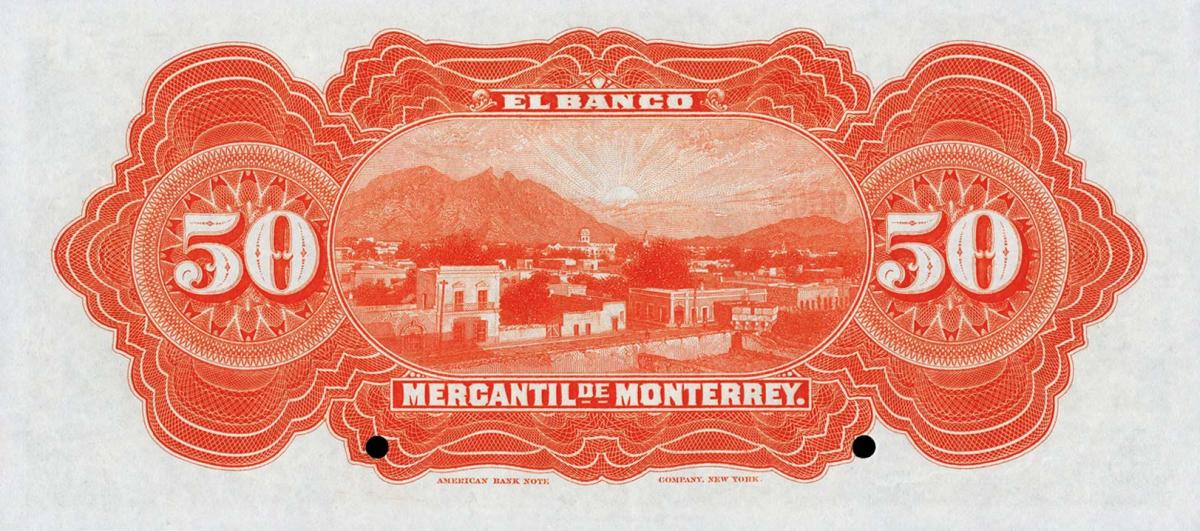 Back of Mexico pS355s: 50 Pesos from 1900