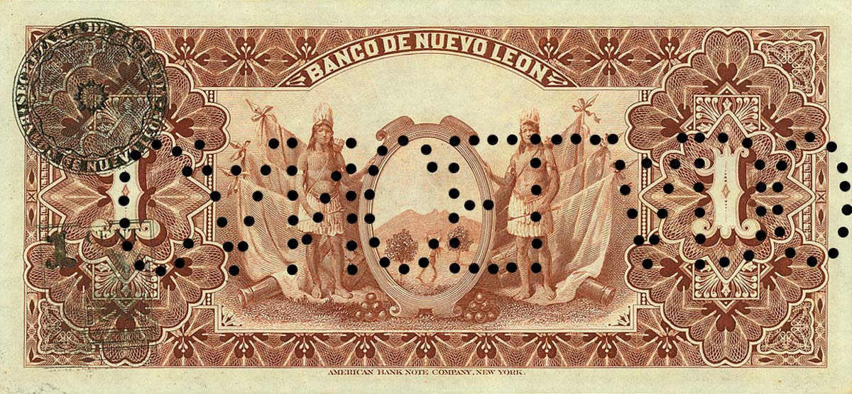 Back of Mexico pS359b: 1 Peso from 1892