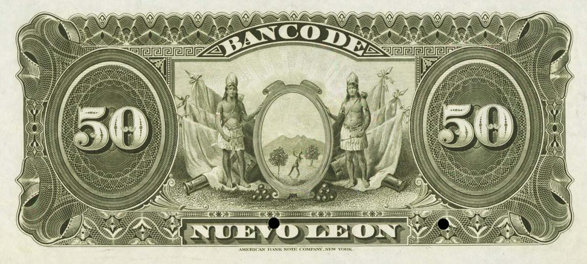 Back of Mexico pS363s: 50 Pesos from 1893