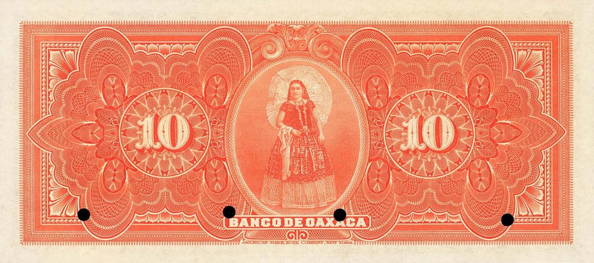 Back of Mexico pS372s: 10 Pesos from 1903