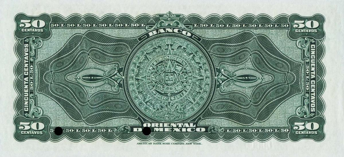 Back of Mexico pS378s: 50 Centavos from 1914