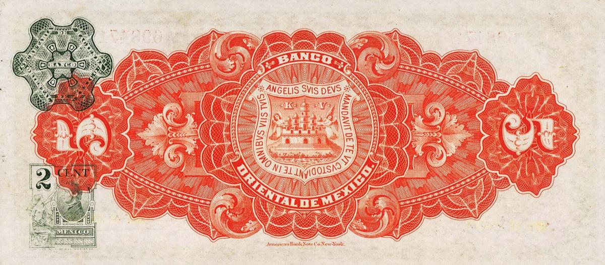 Back of Mexico pS381c: 5 Pesos from 1900