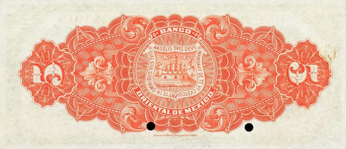 Back of Mexico pS381s: 5 Pesos from 1900