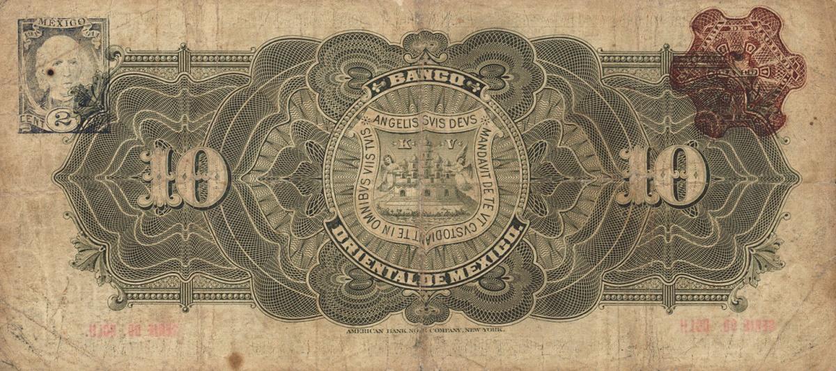 Back of Mexico pS382c: 10 Pesos from 1900