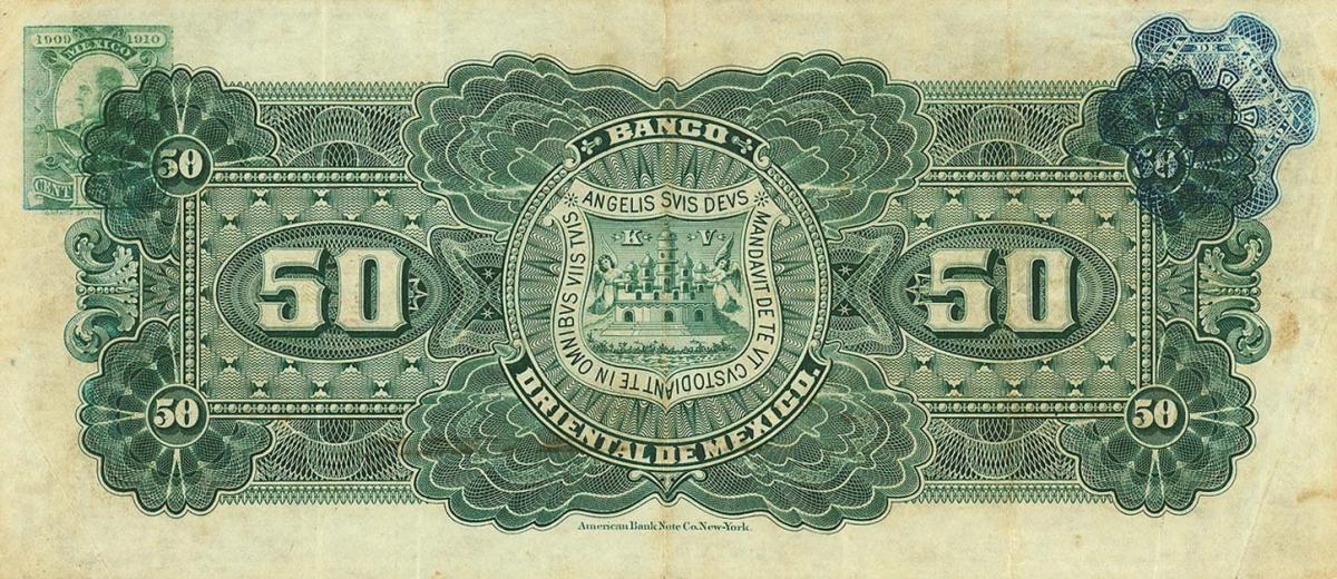 Back of Mexico pS384b: 50 Pesos from 1900