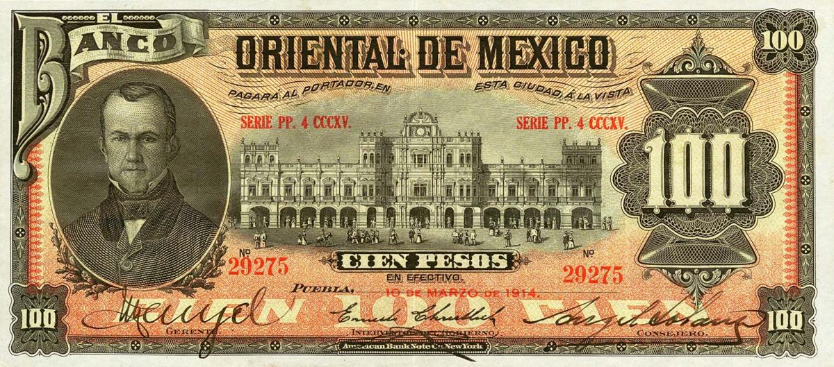 Front of Mexico pS385c: 100 Pesos from 1901