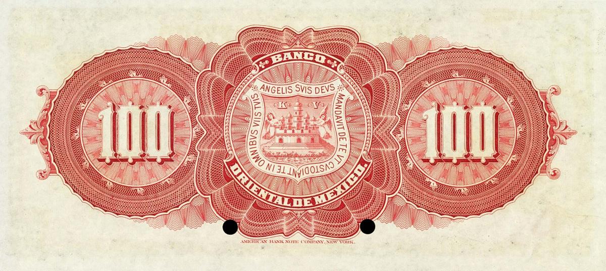 Back of Mexico pS385s: 100 Pesos from 1901