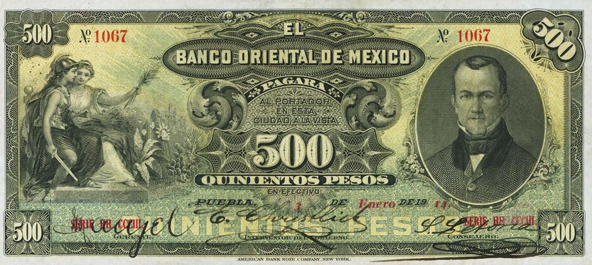 Front of Mexico pS386b: 500 Pesos from 1901