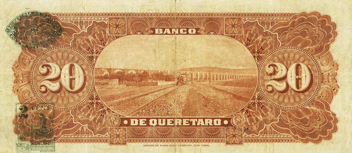 Back of Mexico pS392b: 20 Pesos from 1903