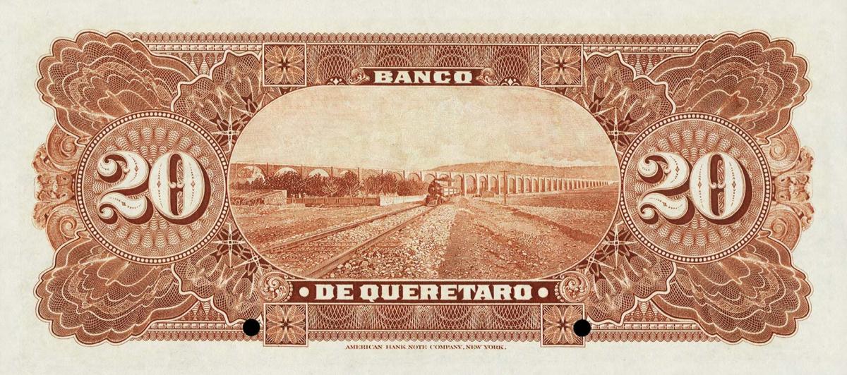 Back of Mexico pS392s: 20 Pesos from 1903