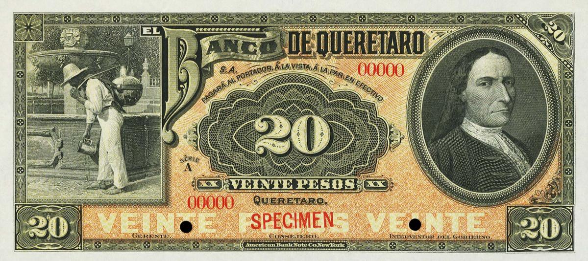 Front of Mexico pS392s: 20 Pesos from 1903