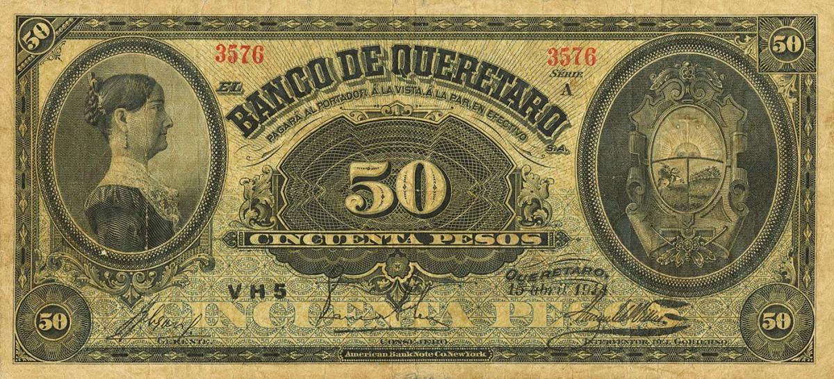 Front of Mexico pS393b: 50 Pesos from 1903