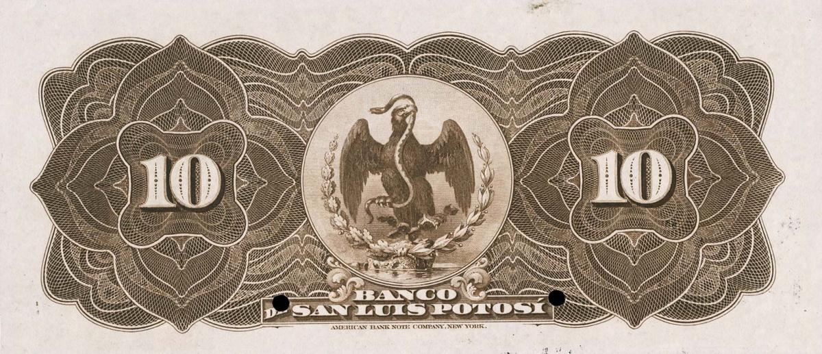 Back of Mexico pS400s: 10 Pesos from 1897