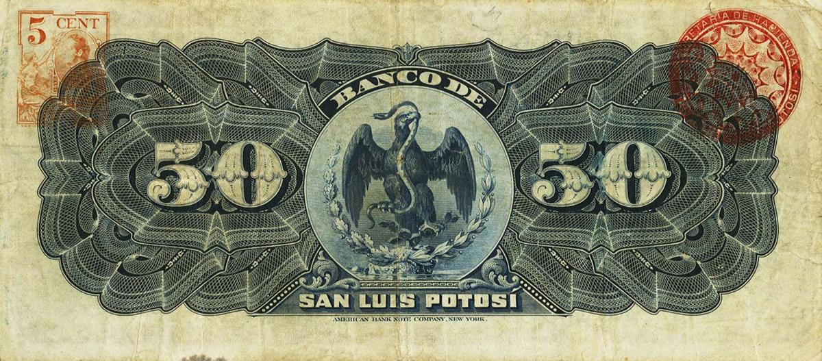 Back of Mexico pS402b: 50 Pesos from 1898