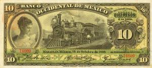 pS409b from Mexico: 10 Pesos from 1900