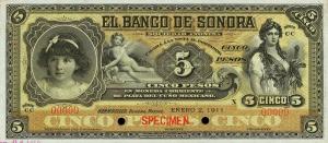 pS419s from Mexico: 5 Pesos from 1897