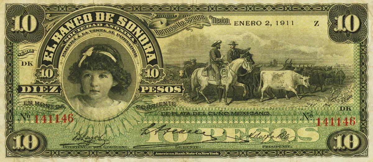 Front of Mexico pS420c: 10 Pesos from 1897