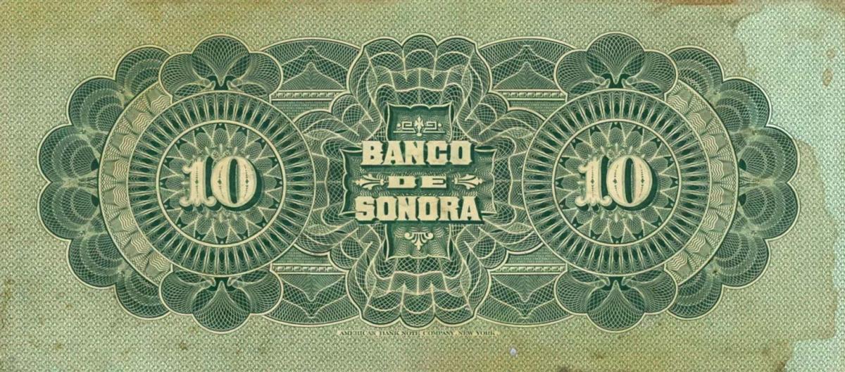 Back of Mexico pS420r: 10 Pesos from 1897