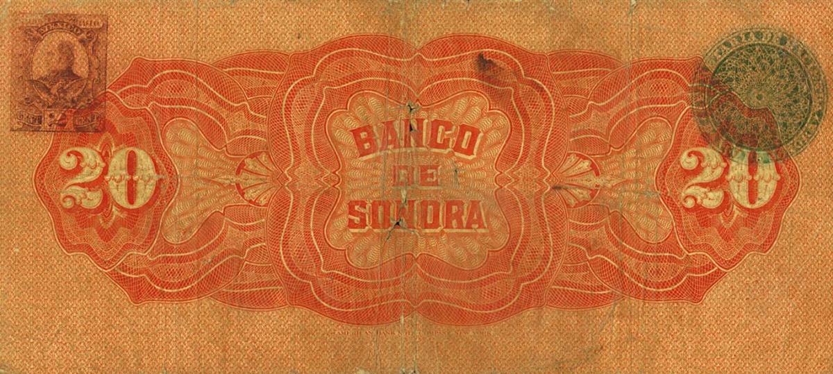 Back of Mexico pS421b: 20 Pesos from 1897