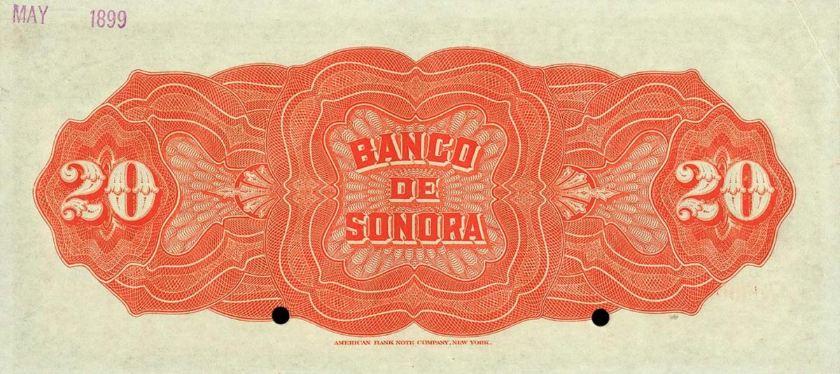 Back of Mexico pS421s: 20 Pesos from 1897