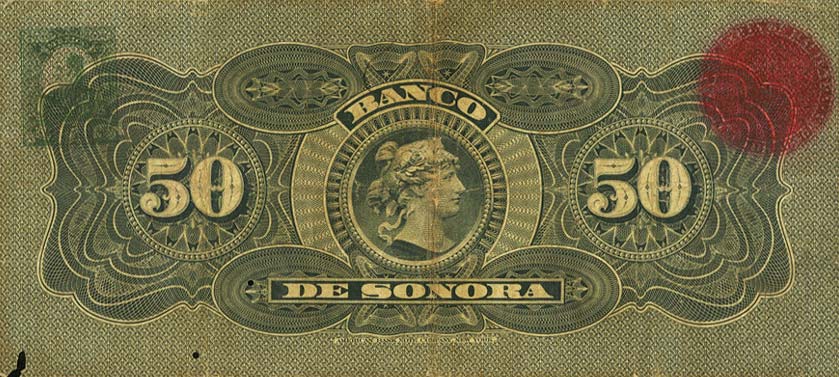 Back of Mexico pS422b: 50 Pesos from 1899