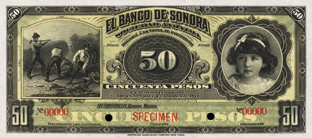 Front of Mexico pS422s: 50 Pesos from 1899