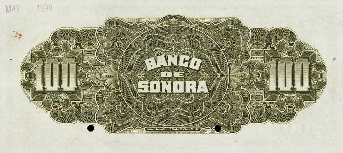 Back of Mexico pS423s: 100 Pesos from 1898