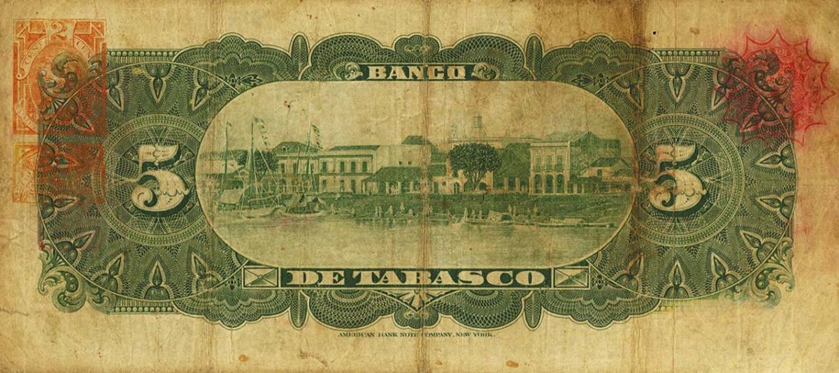 Back of Mexico pS424c: 5 Pesos from 1901