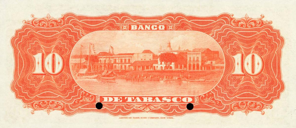 Back of Mexico pS425s: 10 Pesos from 1901