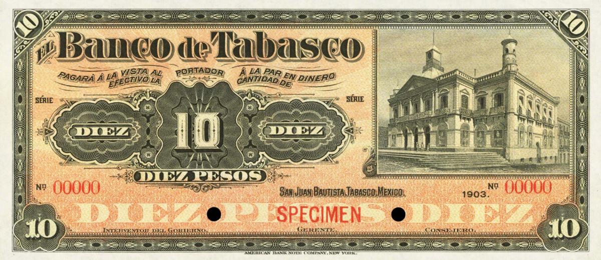 Front of Mexico pS425s: 10 Pesos from 1901