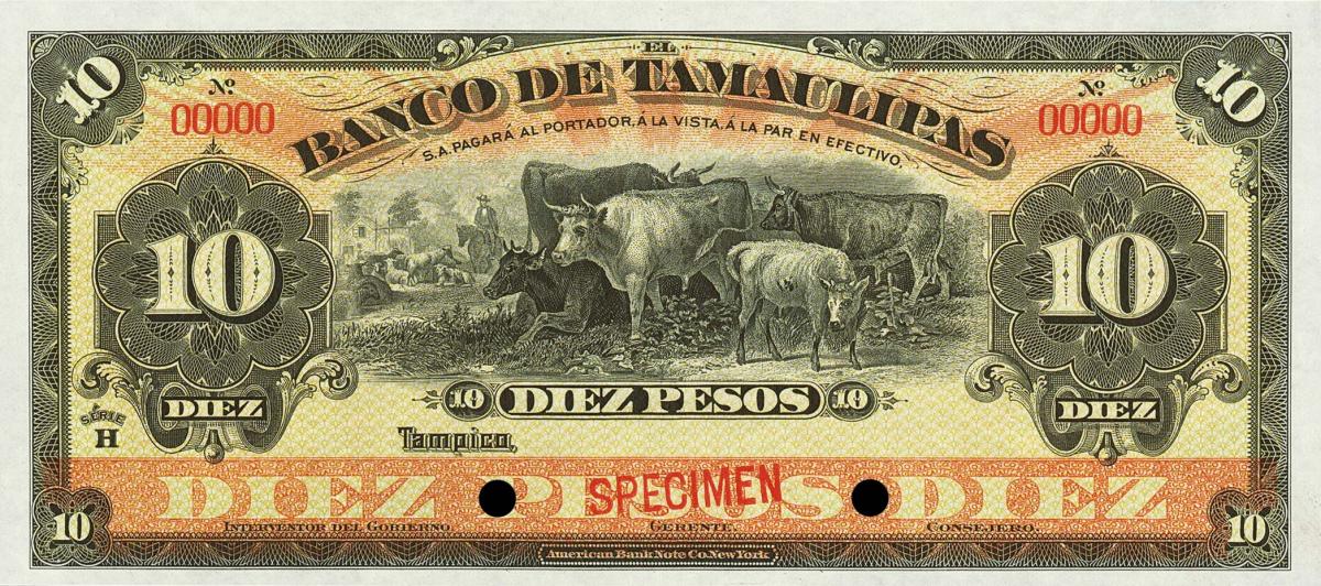 Front of Mexico pS430s5: 10 Pesos from 1902