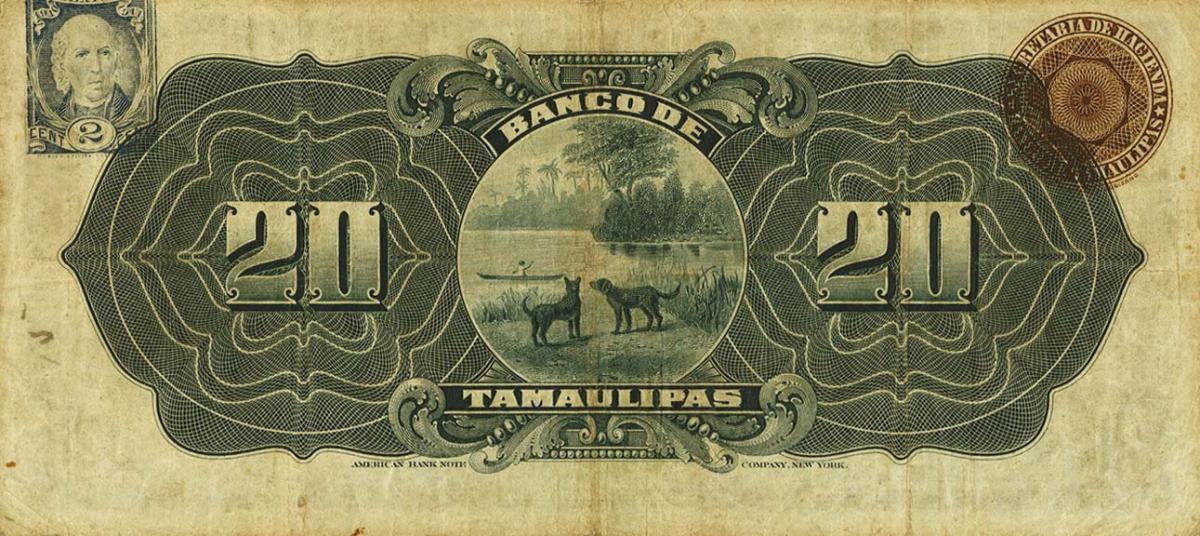 Back of Mexico pS431b: 20 Pesos from 1902