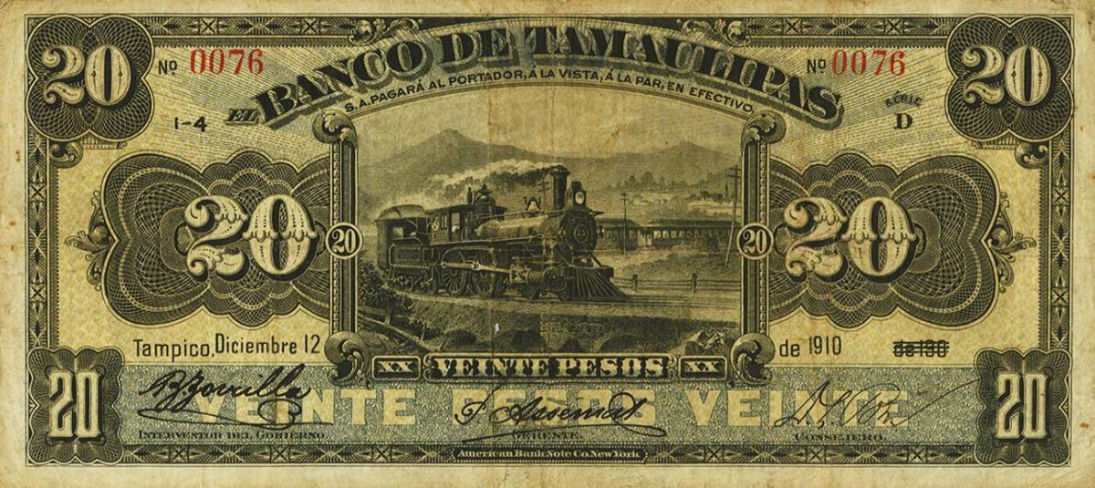 Front of Mexico pS431b: 20 Pesos from 1902