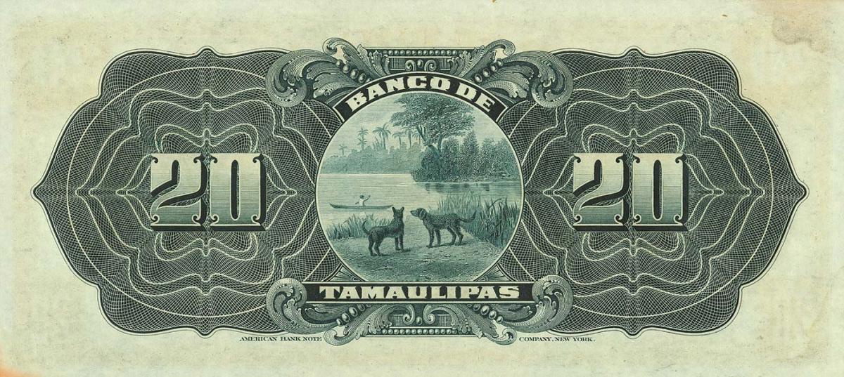 Back of Mexico pS431r: 20 Pesos from 1902