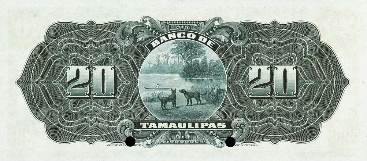 Back of Mexico pS431s: 20 Pesos from 1902