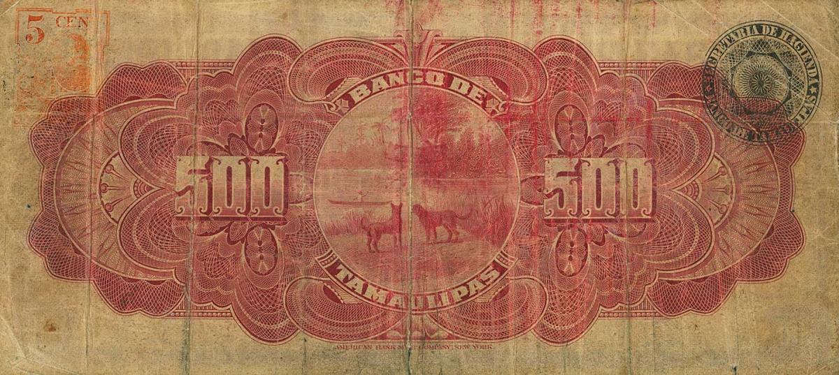 Back of Mexico pS434r: 500 Pesos from 1902