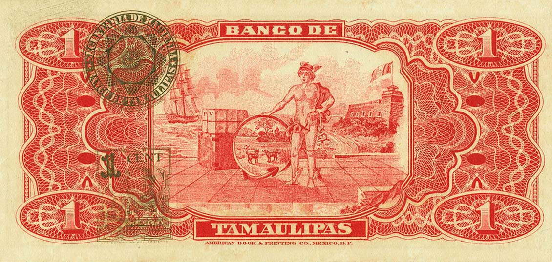 Back of Mexico pS436: 1 Peso from 1914