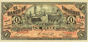 pS436 from Mexico: 1 Peso from 1914