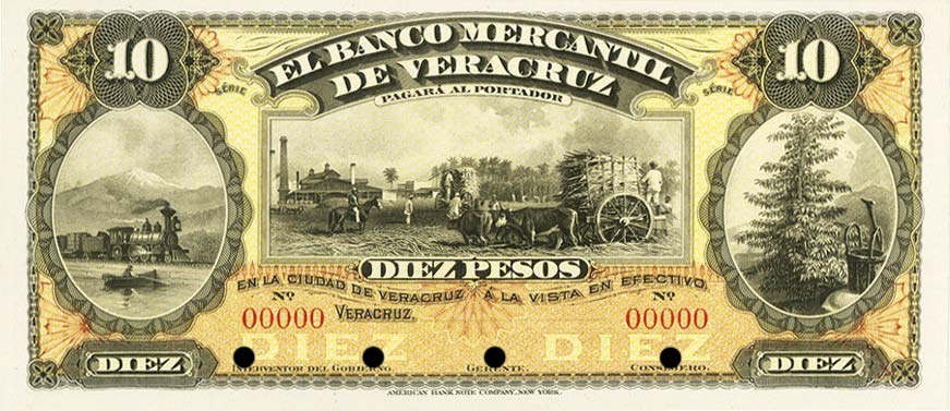 Front of Mexico pS438p: 10 Pesos from 1898