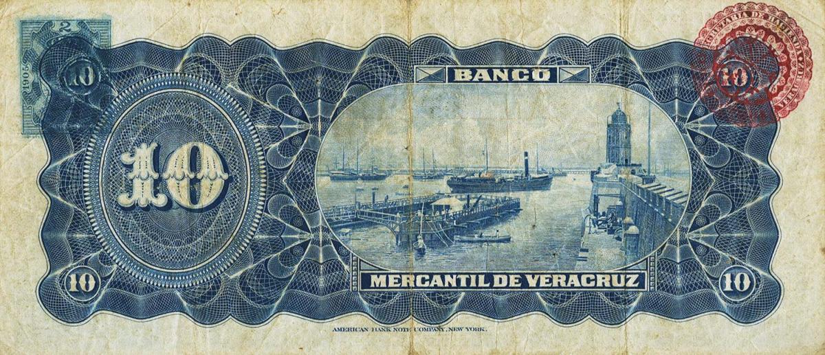 Back of Mexico pS439b: 10 Pesos from 1900