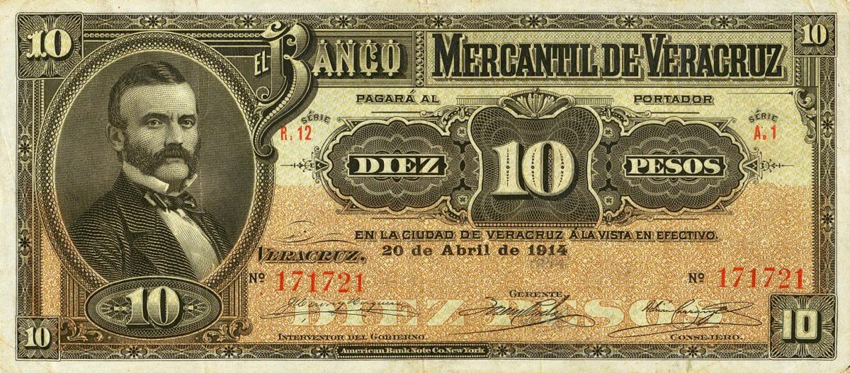 Front of Mexico pS439c: 10 Pesos from 1900