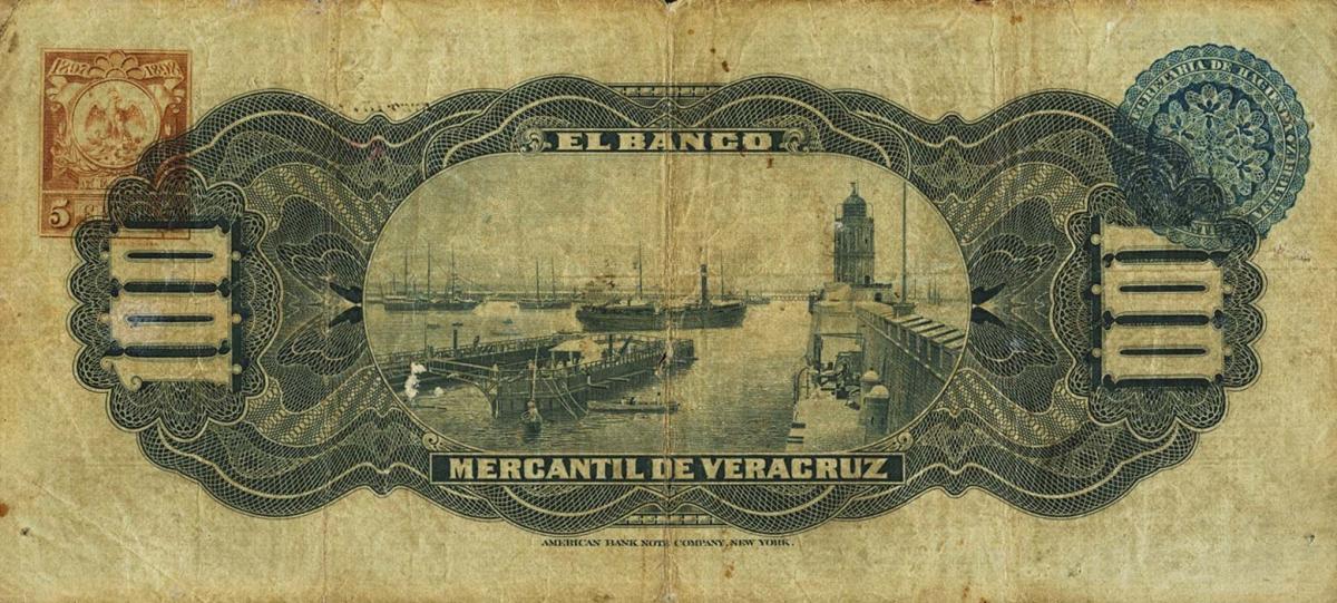 Back of Mexico pS442a: 100 Pesos from 1898