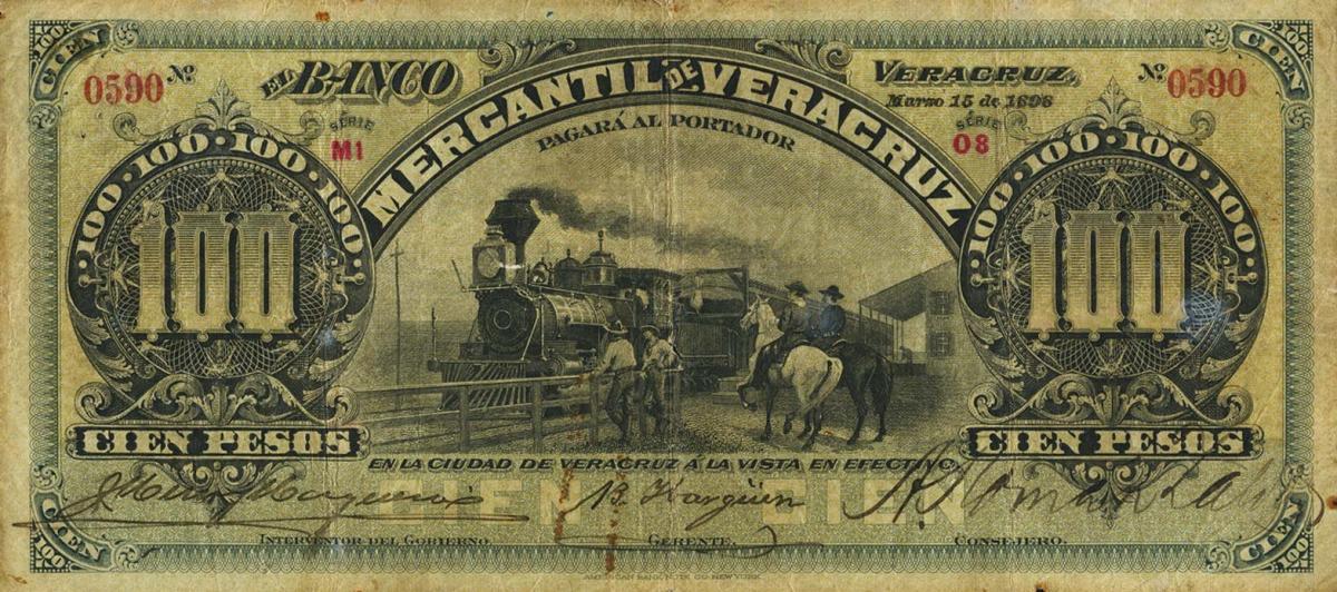 Front of Mexico pS442a: 100 Pesos from 1898