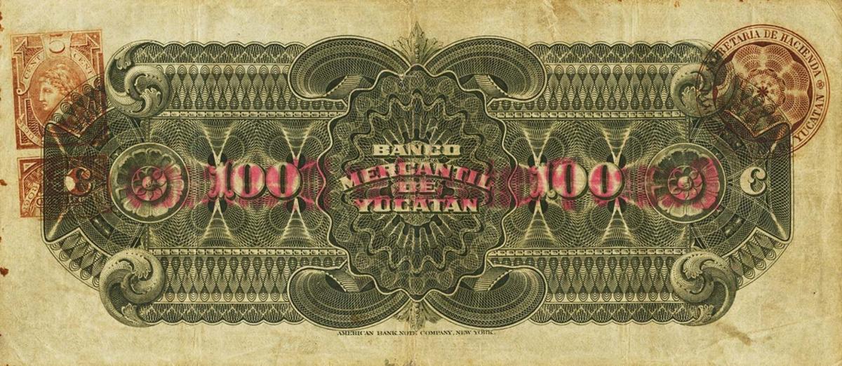 Back of Mexico pS457b: 100 Pesos from 1900