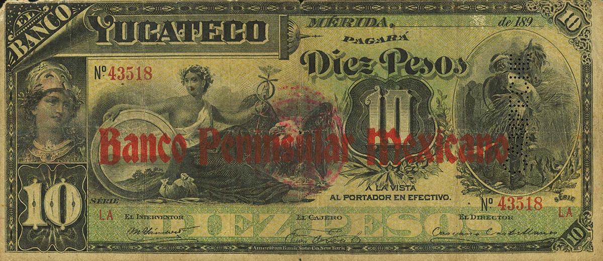 Front of Mexico pS459a: 10 Pesos from 1897