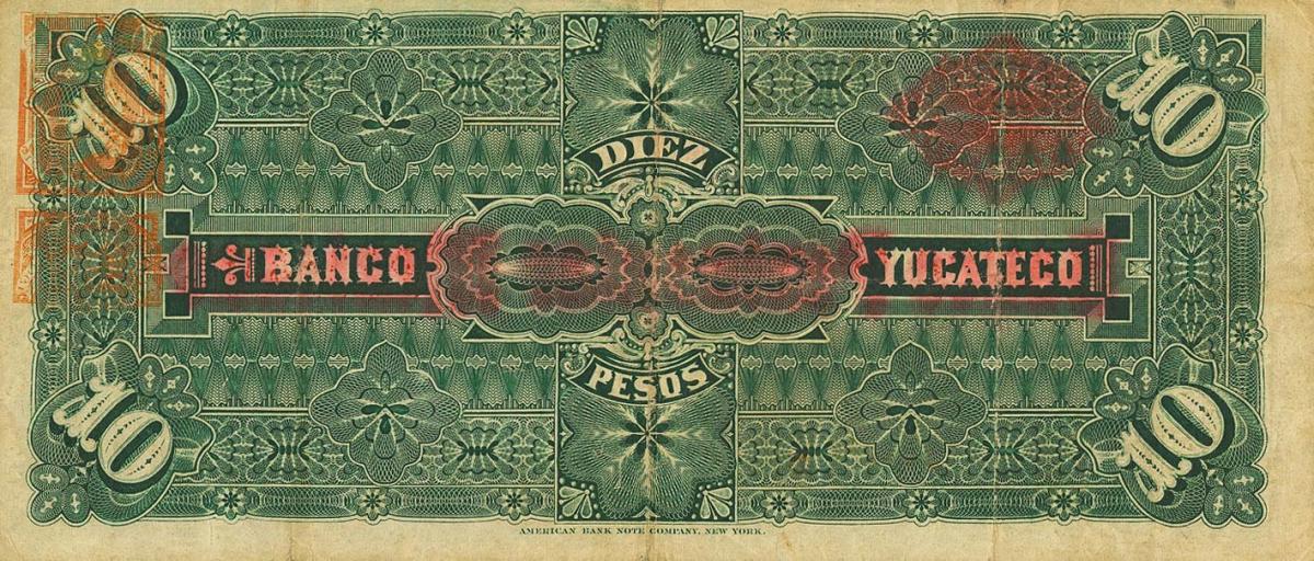 Back of Mexico pS459e: 10 Pesos from 1897