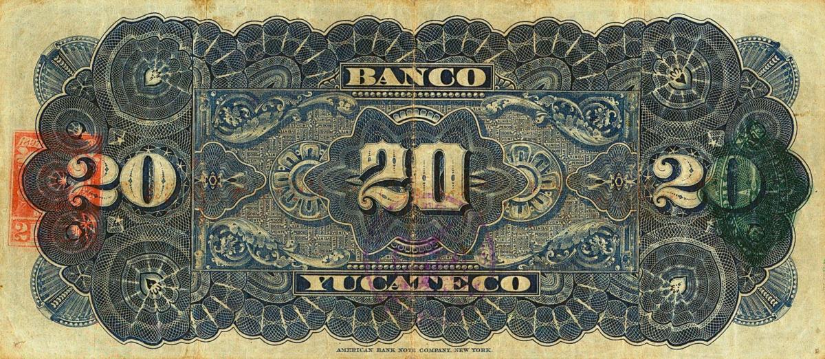 Back of Mexico pS460a: 20 Pesos from 1895