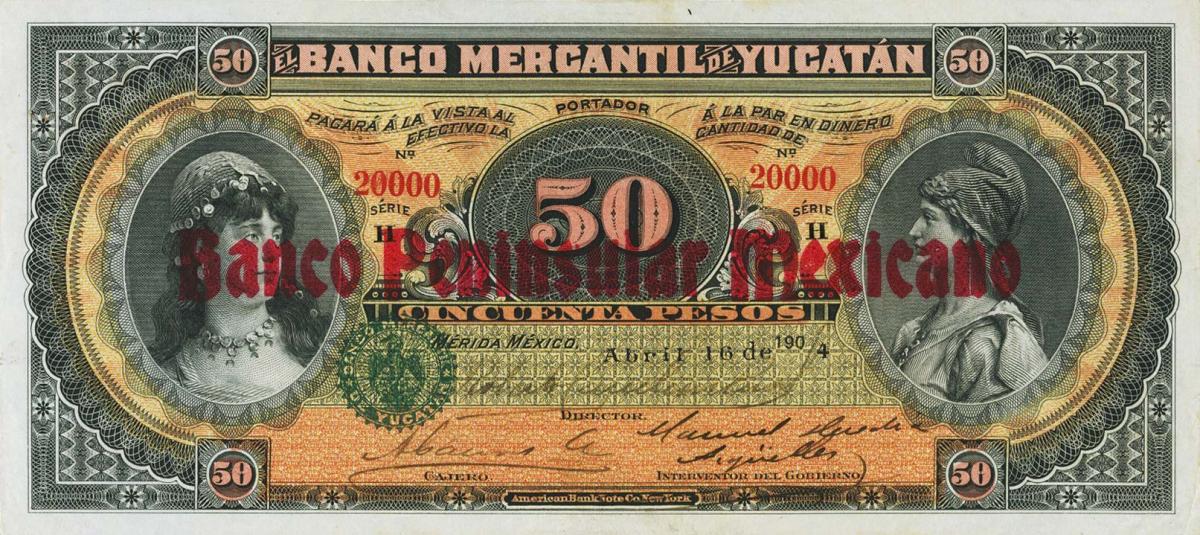 Front of Mexico pS461: 50 Pesos from 1898