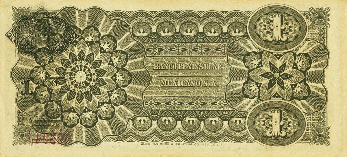 Back of Mexico pS464b: 1 Peso from 1913