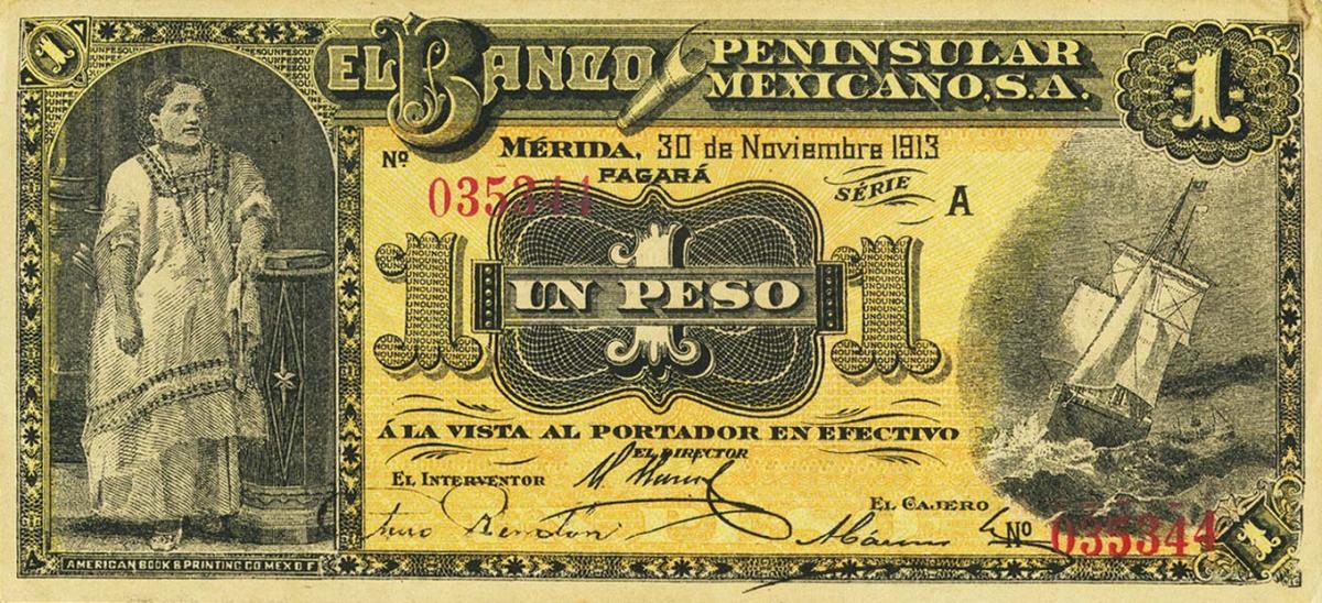 Front of Mexico pS464b: 1 Peso from 1913